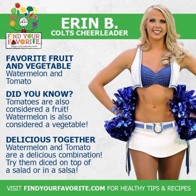 Colts Cheerleader Promoting Health
