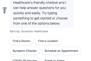 The chatbot displays "How Can We Help You" and offers a half-dozen options along with a text box for typing a message.