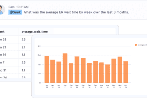 A Seek AI chart showing average wait time, week by week.